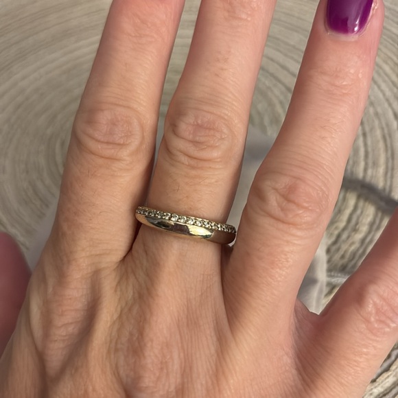 Vintage Kendra Scott SILVER Ring with CZ stones EUC  Sz 8 - Picture 7 of 9